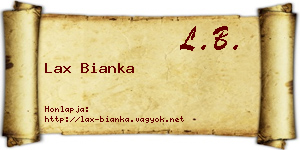 Lax Bianka névjegykártya
