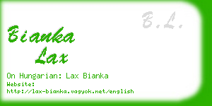 bianka lax business card